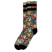 American Socks Rockband Mid High Socks - Blue