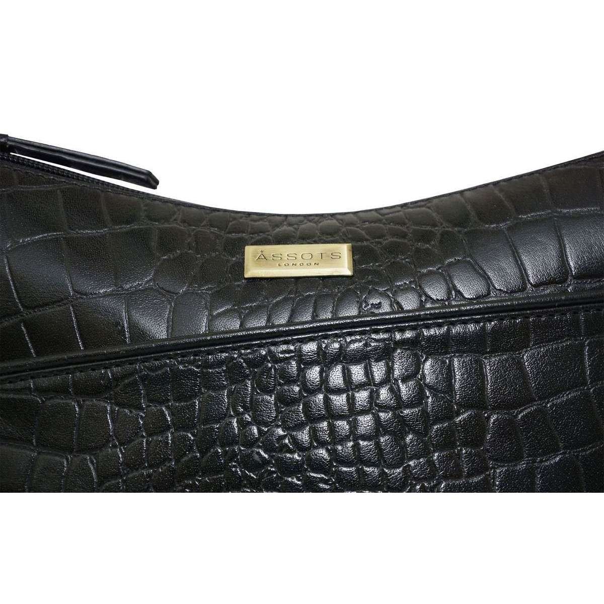 Assots London Womens Barbara Leather Tote Bag - Black