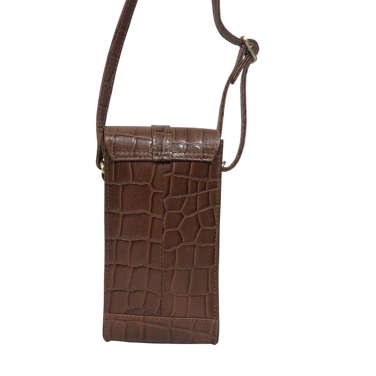 Assots London Brown Womens Petra Mobile Phone Crossbody Bag KJ