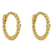 Beginnings Beaded Gemstone Hoop Earrings - Gold