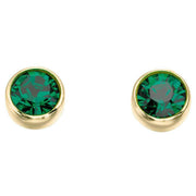 Beginnings May Crystal Birthstone Earrings - Gold/Green