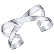 Beginnings Statement Crossover Bangle - Silver