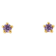 Beginnings Tiny Stud Earrings - Gold/Purple