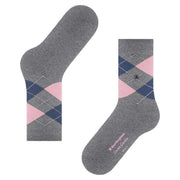 Burlington Covent Garden Socks - Concrete Grey/Pink