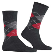 Burlington Manchester Socks - Anthracite Grey/Red