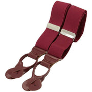 David Van Hagen Rolled Leather End Braces - Burgundy