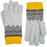 Dents Geometric Knitted Gloves - Dove Grey