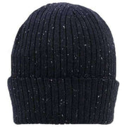 Dents Ribbed Knit Beanie Hat - Navy