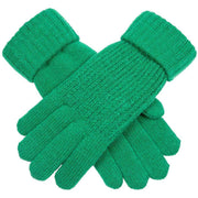 Dents Ribbed Knit Gloves - Emerald Green