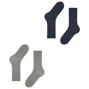 Esprit Fine Dot 2 Pack Socks - Navy/Grey