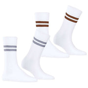 Esprit Tennis Stripe 2 Pack Socks - Brown/Purple