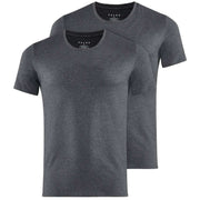 Falke Daily Comfort Crew Neck 2 Pack T-Shirt - Dark Grey Heather