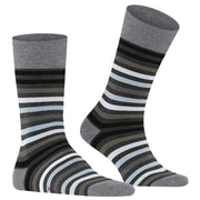 Falke Tinted Stripe Socks - Asphalt Mel Grey