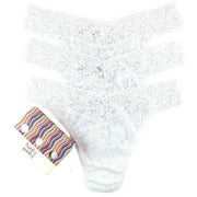 Hanky Panky Signature Lace 3 Pack Original Rise Thong - White