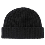 Johnstons of Elgin Chunky Ribbed Cashmere Beanie - Black