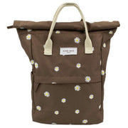 Kind Bag London Hackney Embroidered Medium Backpack - Cocoa Brown Daisy