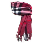 Knightsbridge Neckwear Checked Soft Wool Scarf - Burgundy