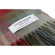 Locharron of Scotland Borders Auld Scotland Tartan Lambswool Blanket - Beige/Grey/Green