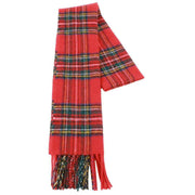 Locharron of Scotland Bowhill Stewart Royal Modern Lambswool Tartan Scarf - Red/Green