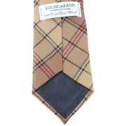 Locharron of Scotland Reiver Ulster Irish Tartan Wool Tie - Beige/Red