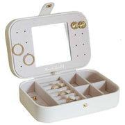 Maison Scarlett Brigitte PU Travel Jewellery Box - White