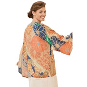 Powder 70s Kaleidoscope Floral Kimono Jacket - Coconut Cream