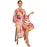 Powder Floral Study Kimono Gown - Petal Pink