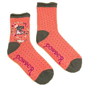 Powder Letter E Ankle Socks - Salmon Pink