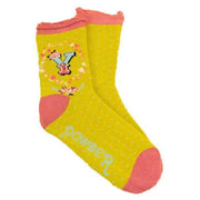 Powder Letter Y Ankle Socks - Yellow