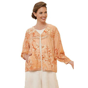 Powder Toile Puff Sleeve Jacket - Coral Orange