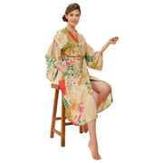 Powder Tropical Flora and Fauna Kimono Gown - Coconut Cream