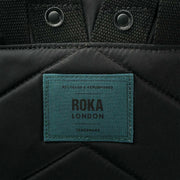 Roka Bantry B Small All Black Recycled Nylon Backpack - Black/Teal