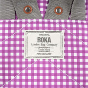 Roka Bantry B Small Gingham Recycled Canvas Backpack - Purple