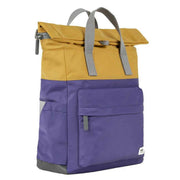 Roka Canfield B Medium Creative Waste Two Tone Recycled Nylon Backpack - Corn Yellow/Mulberry Purple