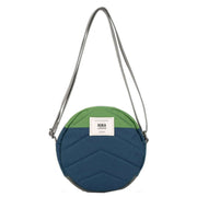 Roka Paddington B Creative Waste Two Tone Recycled Canvas Crossbody Bag - Deep Blue/Foliage Green