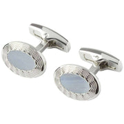 Simon Carter Allegro Blue Lace Agate Cufflinks - Blue