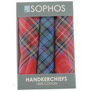 Sophos 3 Pack Tartan Handkerchief - Green/Red