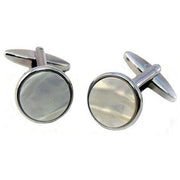 Sophos Round Cufflinks - Silver/White