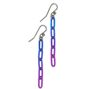 Ti2 Titanium Paperclip Drop Earrings - Pink