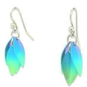 Ti2 Titanium Small Wild Orchid Drop Earrings - Green