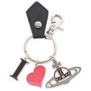 Vivienne Westwood Saffiano I Love Orb Keyring - Black