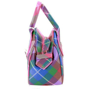 Vivienne Westwood Saffiano Printed Mini Yasmine Handbag - Candy Tartan Pink