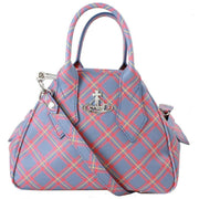 Vivienne Westwood Yasmin Saffiano Printed Tartan Small Bag - Blue/Orange