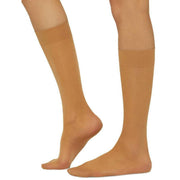 Wolford Satin Touch Sheer Shimmer 20 Denier Knee High Tights - Gobi Beige