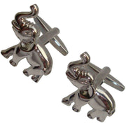 Bassin and Brown Elephant Cufflinks - Silver