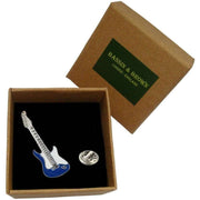 Bassin and Brown Guitar Lapel Pin - Blue