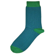 Bassin and Brown Narrow Stripe Socks - Green/Royal Blue