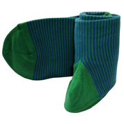 Bassin and Brown Narrow Stripe Socks - Green/Royal Blue