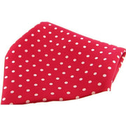 David Van Hagen Polka Dot Silk Pocket Square - Red/White