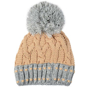 Dents Chunky Knit Beanie - Camel Beige/Dove Grey